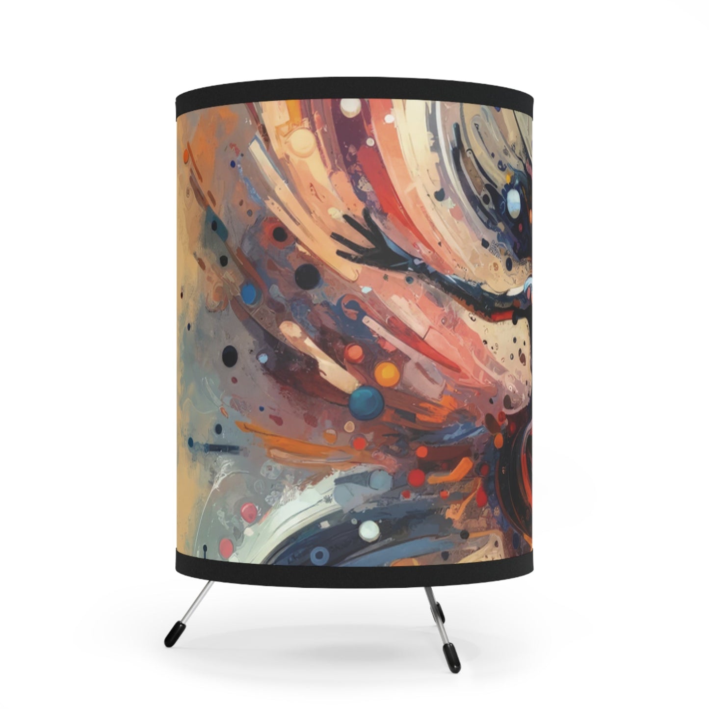 Decision Dance Tachism Tripod Lamp with High-Res Printed Shade, US\CA plug - ATUH.ART