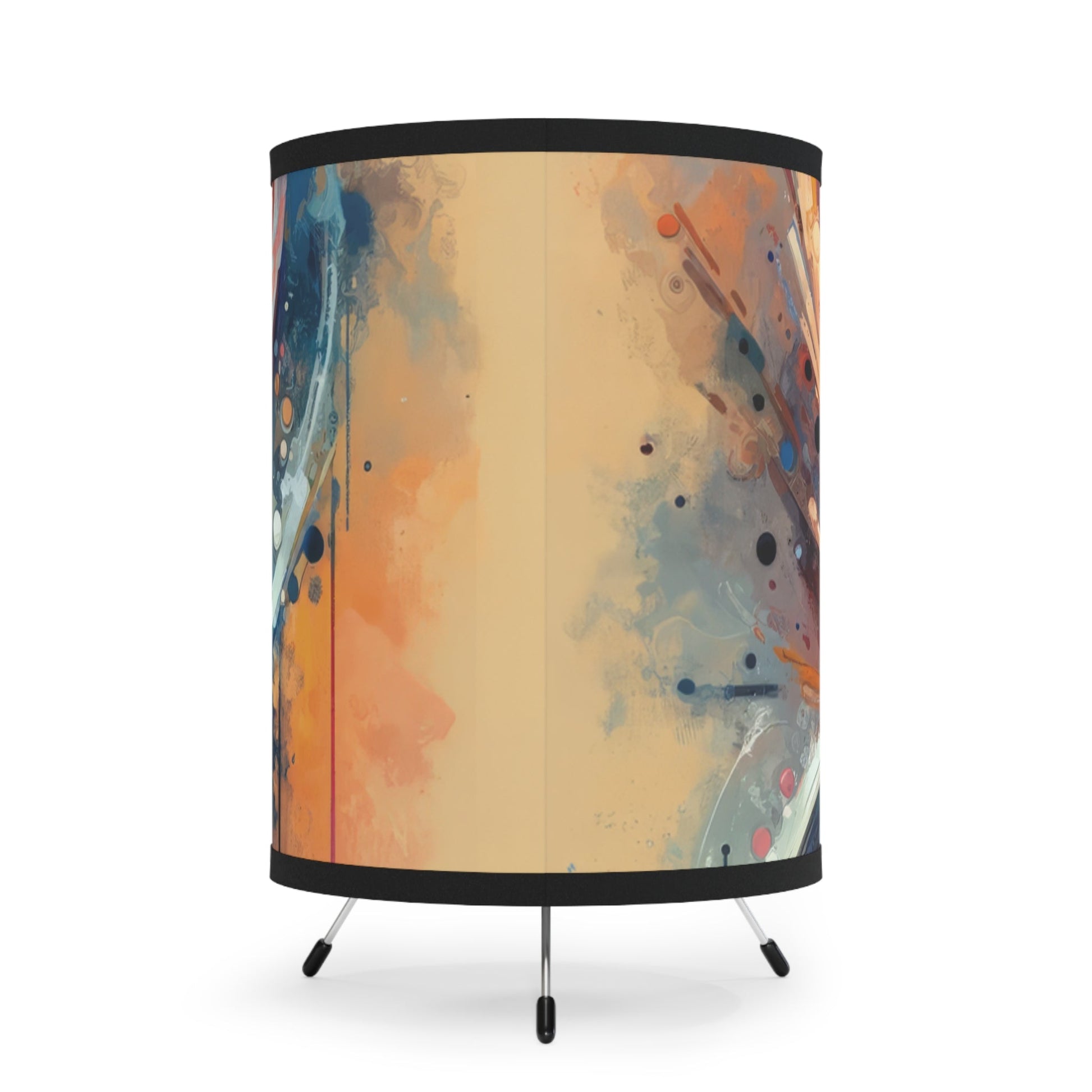 Decision Dance Tachism Tripod Lamp with High-Res Printed Shade, US\CA plug - ATUH.ART