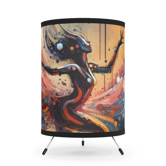 Decision Dance Tachism Tripod Lamp with High-Res Printed Shade, US\CA plug - ATUH.ART
