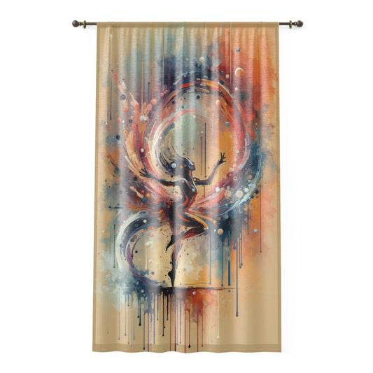 Decision Dance Tachism Window Curtain - ATUH.ART