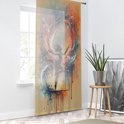 Decision Dance Tachism Window Curtain - ATUH.ART