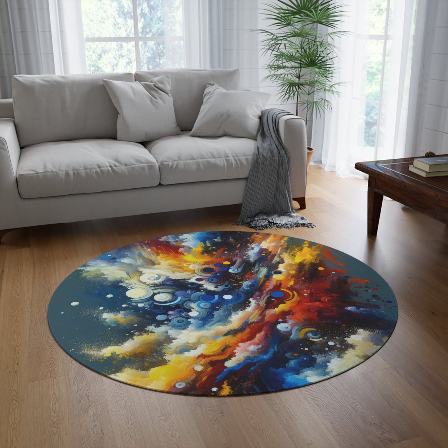 Decisive Mental Action Round Rug - ATUH.ART