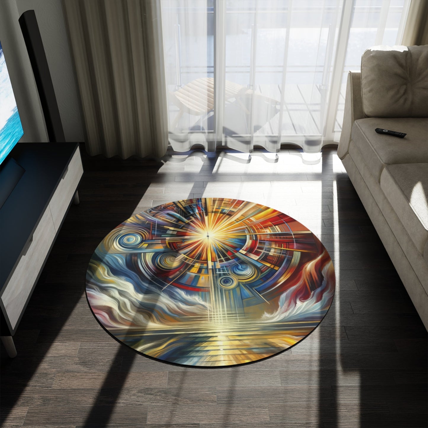 Declaration Movement Transformation Round Rug - ATUH.ART