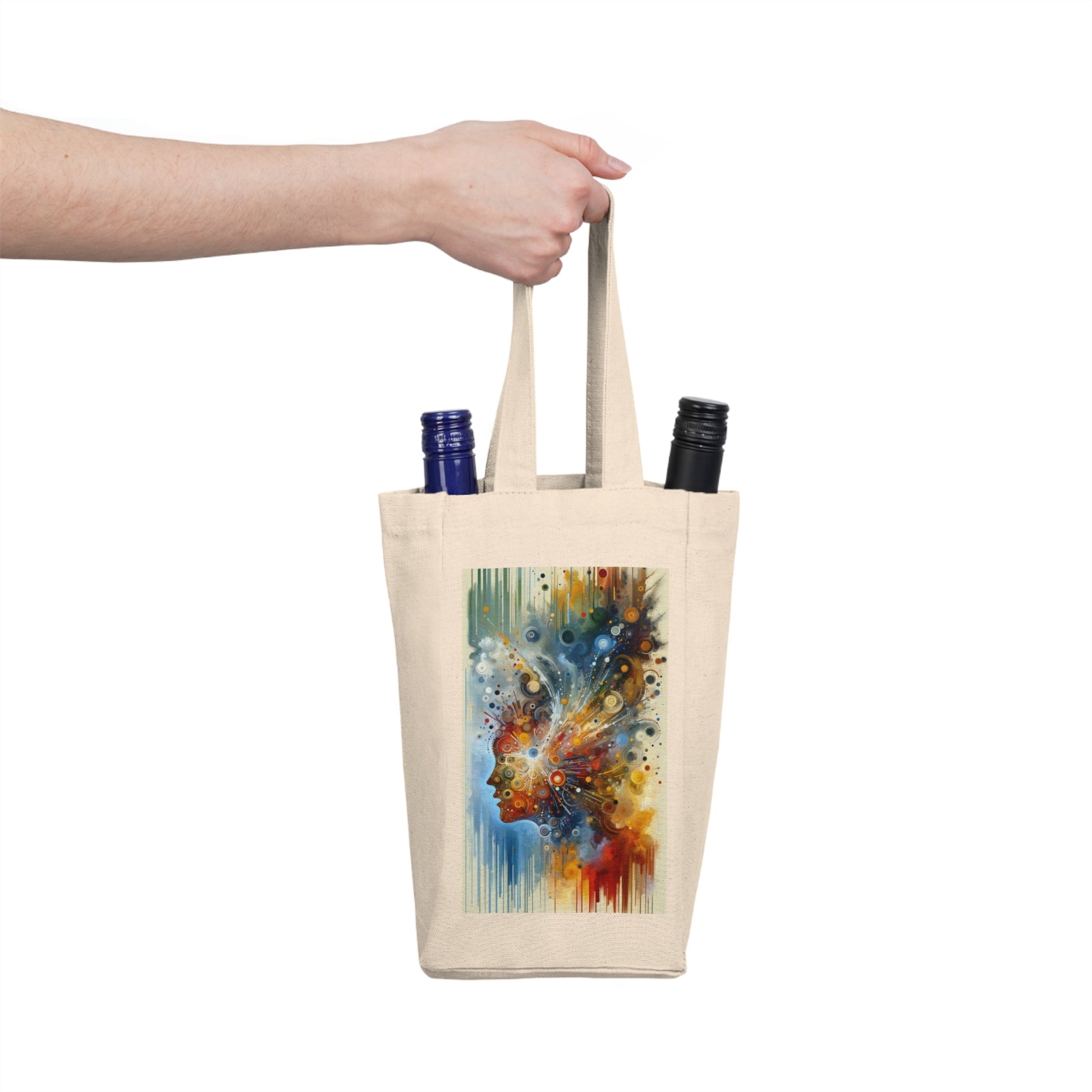 Desire Visualization Tachism Double Wine Tote Bag - ATUH.ART