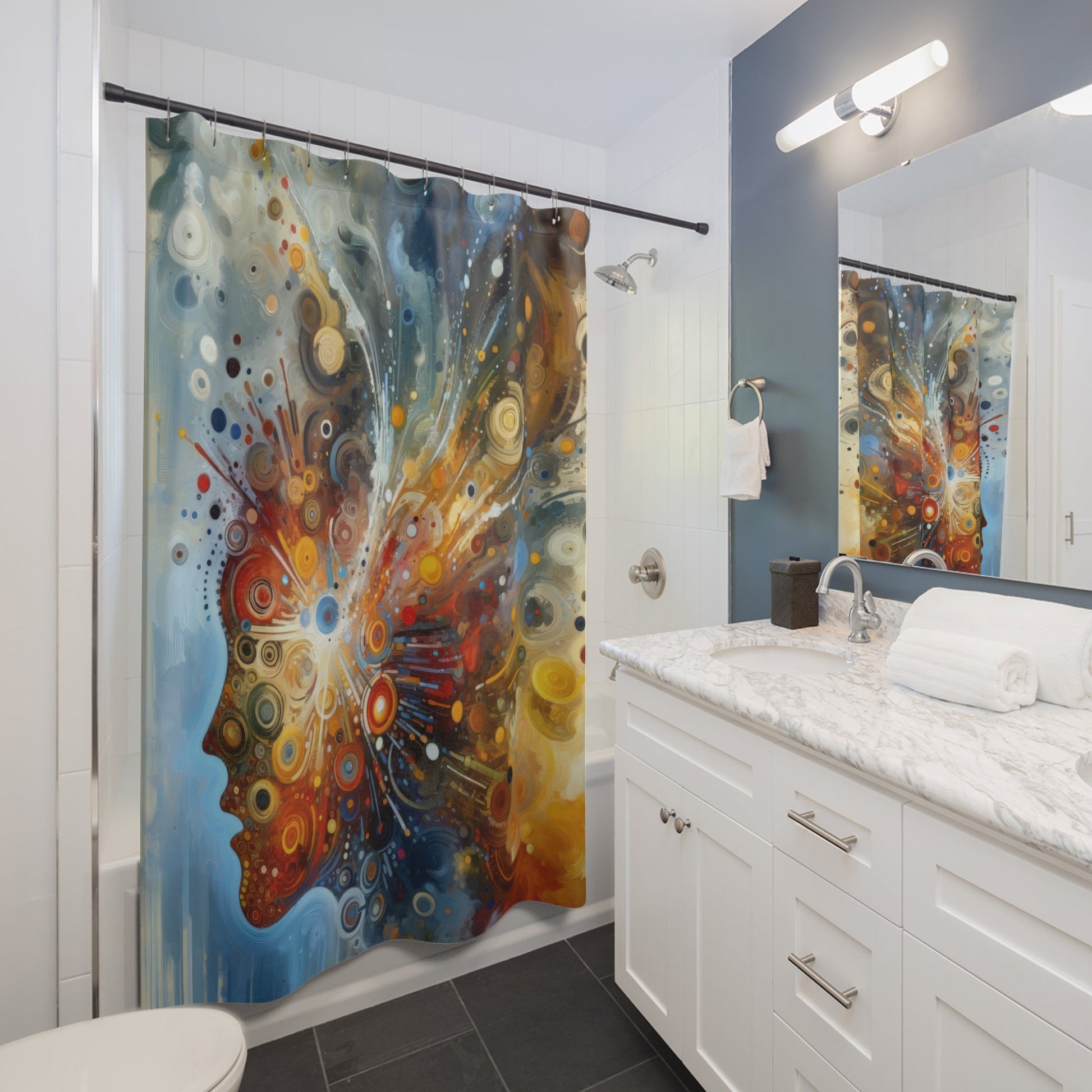 Desire Visualization Tachism Shower Curtains - ATUH.ART