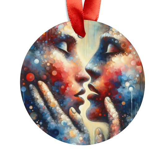 Dialogue Trust Tachism Acrylic Ornament with Ribbon - ATUH.ART