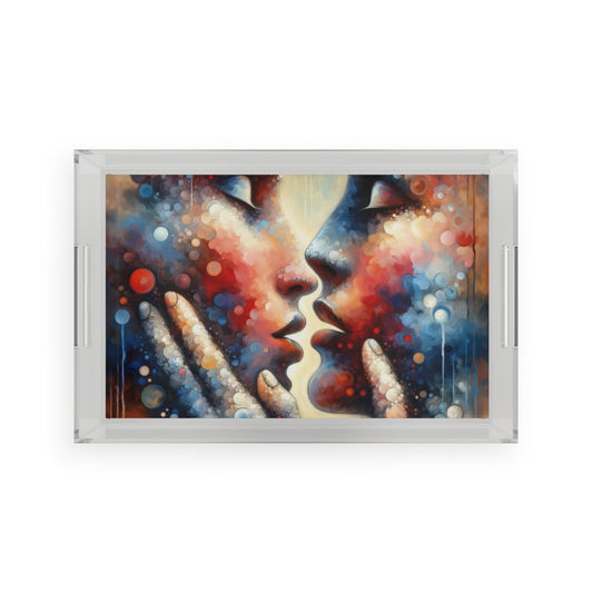 Dialogue Trust Tachism Acrylic Serving Tray - ATUH.ART