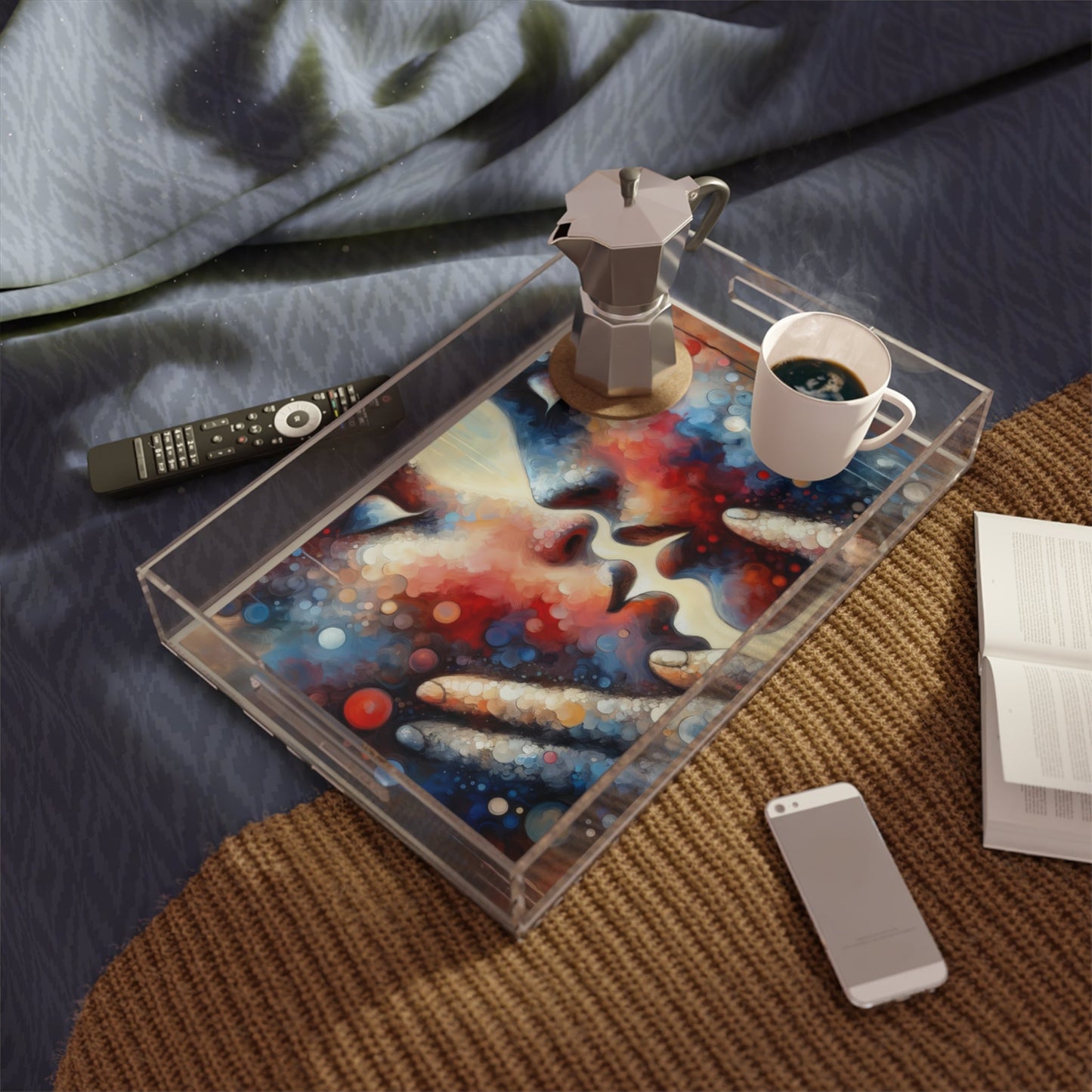 Dialogue Trust Tachism Acrylic Serving Tray - ATUH.ART