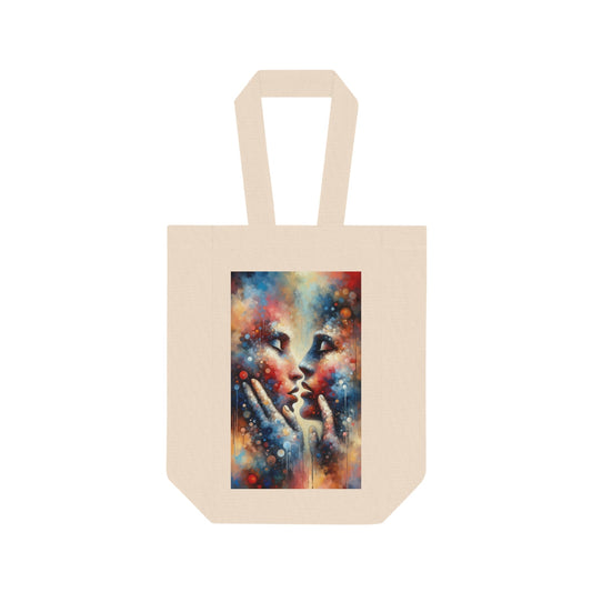 Dialogue Trust Tachism Double Wine Tote Bag - ATUH.ART