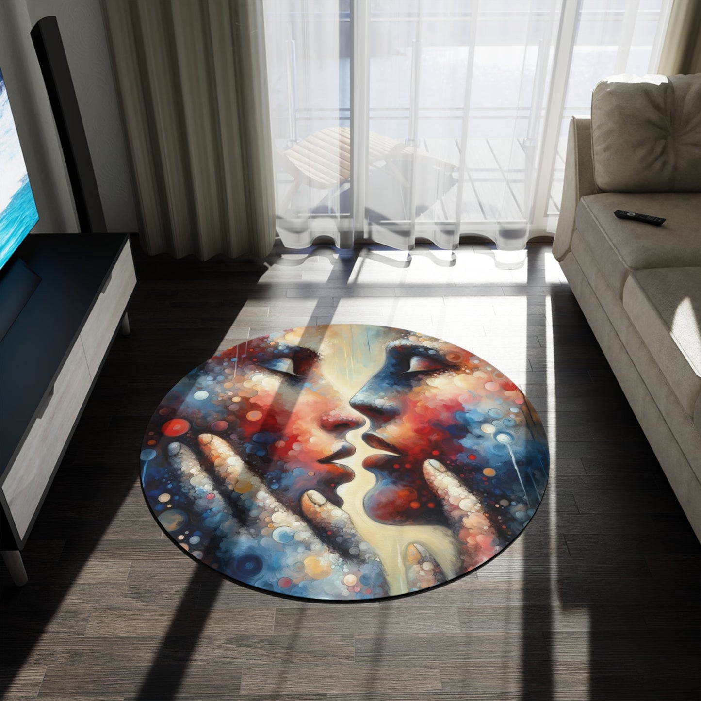 Dialogue Trust Tachism Round Rug - ATUH.ART
