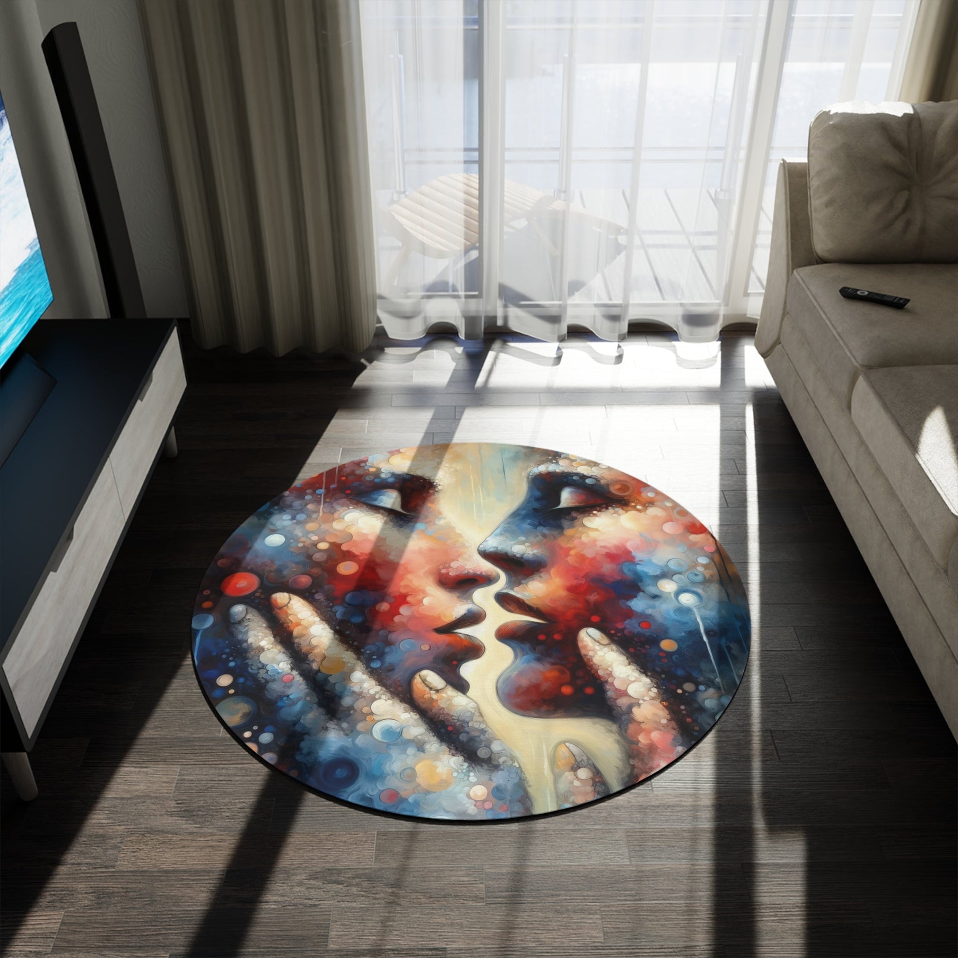 Dialogue Trust Tachism Round Rug - ATUH.ART
