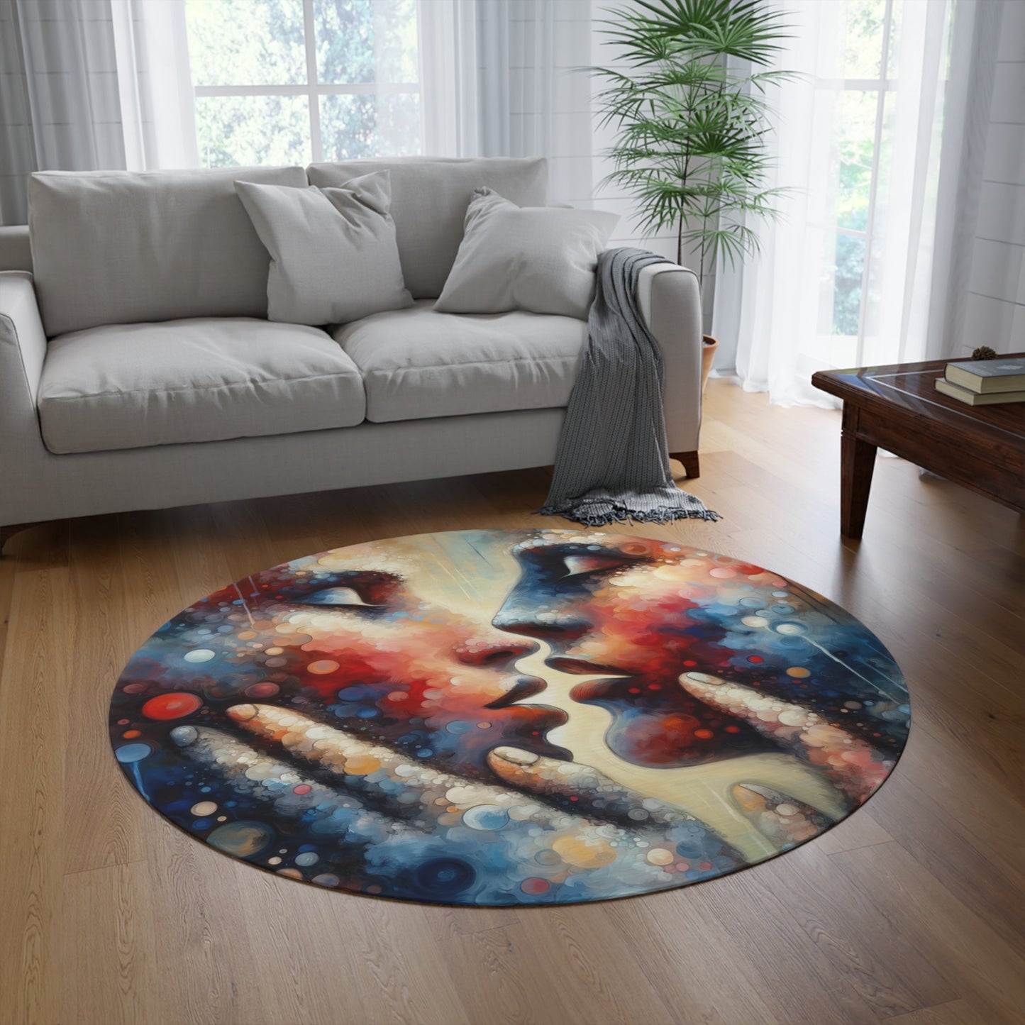Dialogue Trust Tachism Round Rug - ATUH.ART
