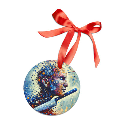 Digital Carving Abstract Acrylic Ornament with Ribbon - ATUH.ART