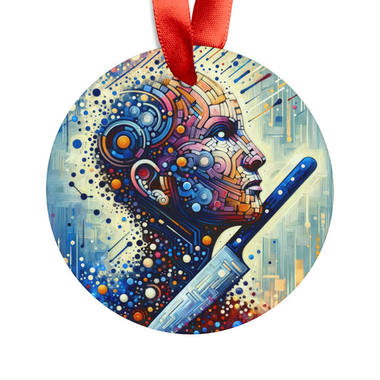 Digital Carving Abstract Acrylic Ornament with Ribbon - ATUH.ART