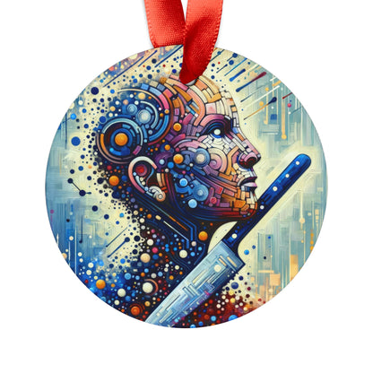 Digital Carving Abstract Acrylic Ornament with Ribbon - ATUH.ART