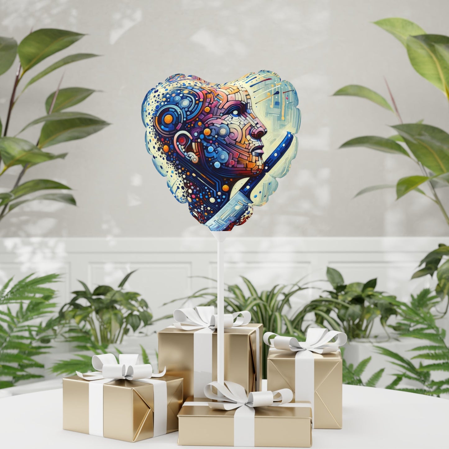 Digital Carving Abstract Balloon (Round and Heart-shaped), 11" - ATUH.ART