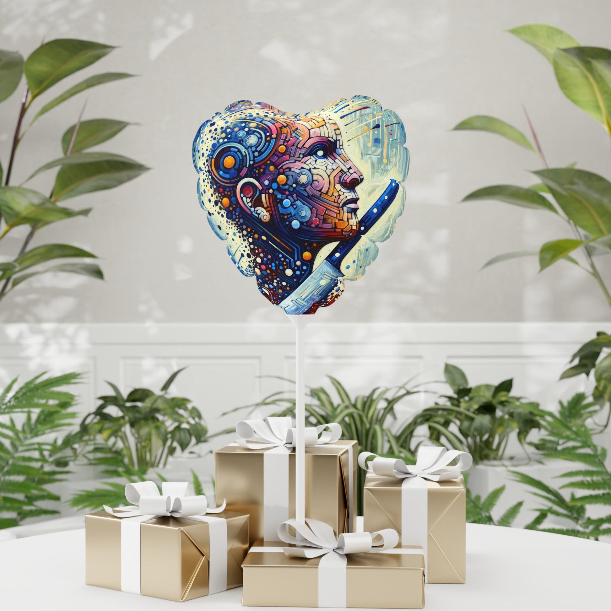 Digital Carving Abstract Balloon (Round and Heart-shaped), 11" - ATUH.ART