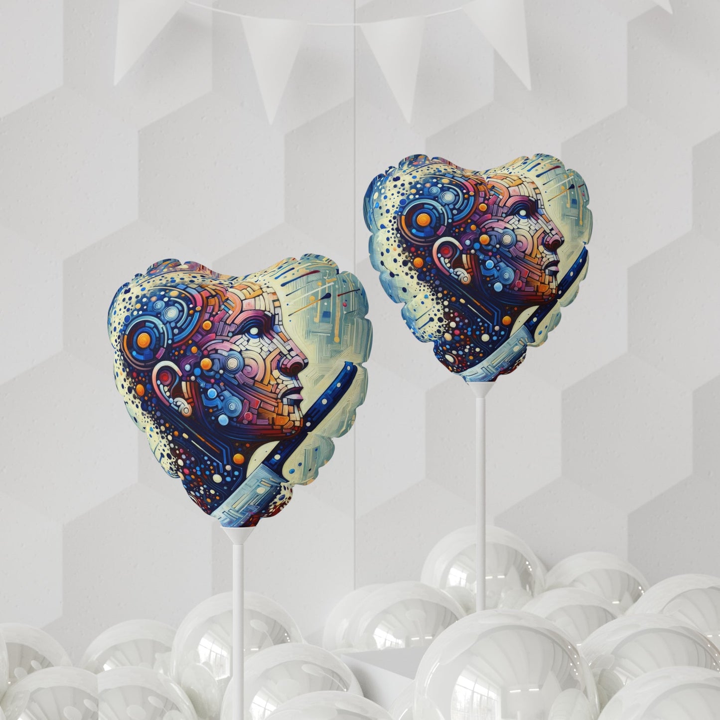 Digital Carving Abstract Balloon (Round and Heart-shaped), 11" - ATUH.ART