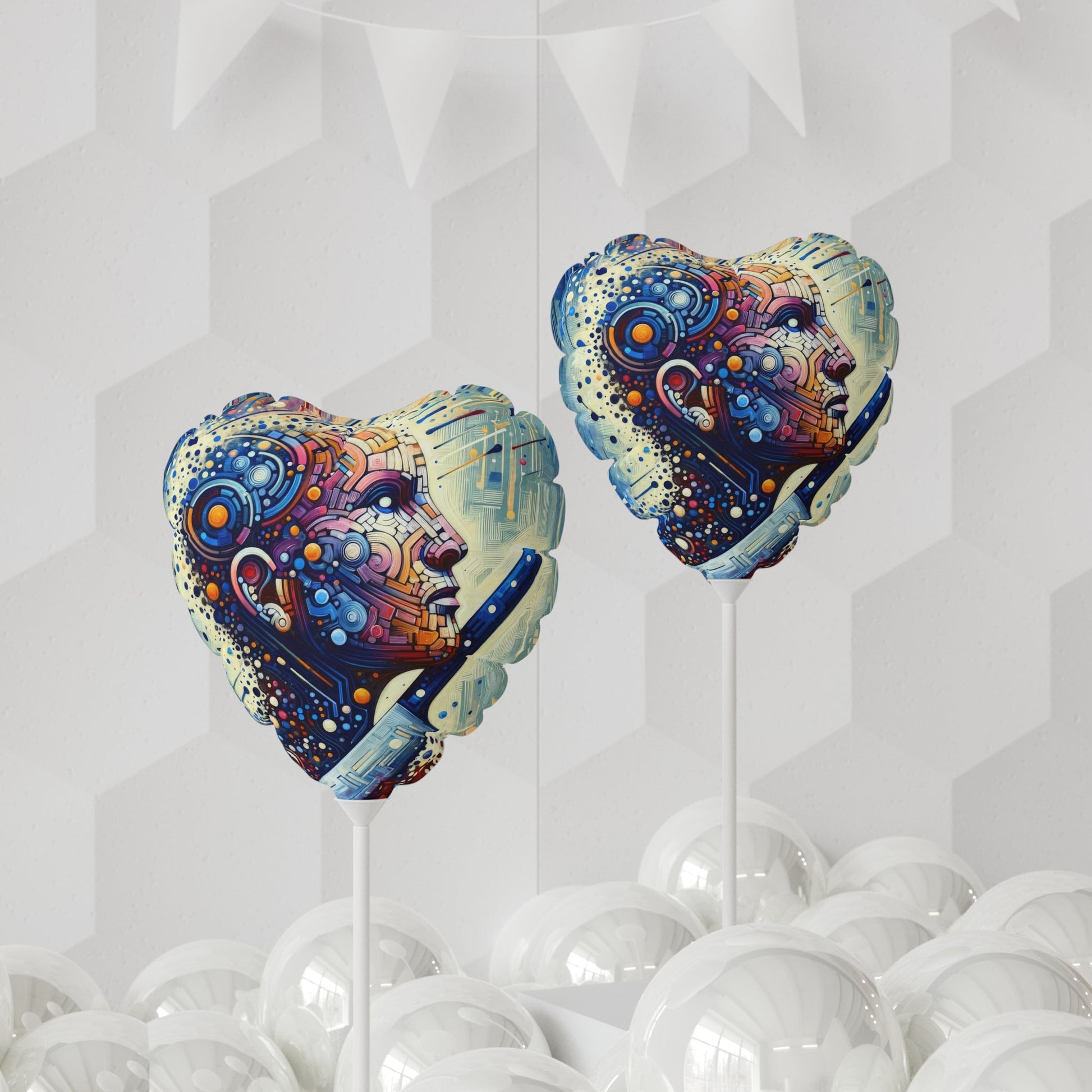 Digital Carving Abstract Balloon (Round and Heart-shaped), 11" - ATUH.ART