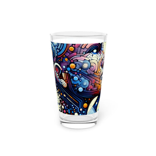 Digital Carving Abstract Pint Glass, 16oz - ATUH.ART