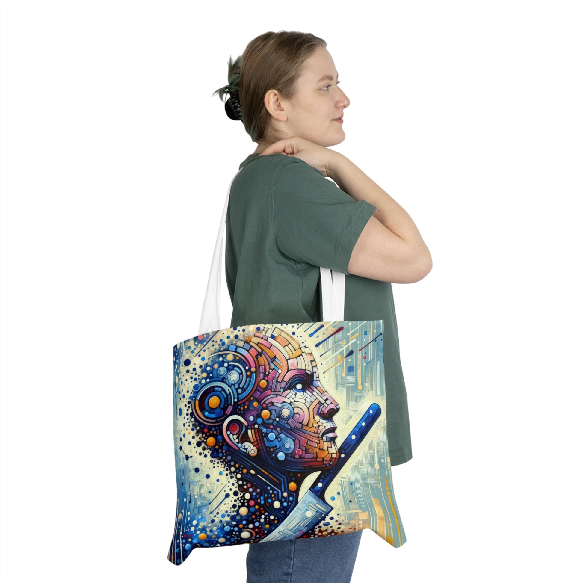 Digital Carving Abstract Shoulder Tote Bag (AOP) - ATUH.ART