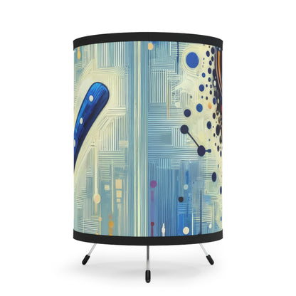Digital Carving Abstract Tripod Lamp with High-Res Printed Shade, US\CA plug - ATUH.ART