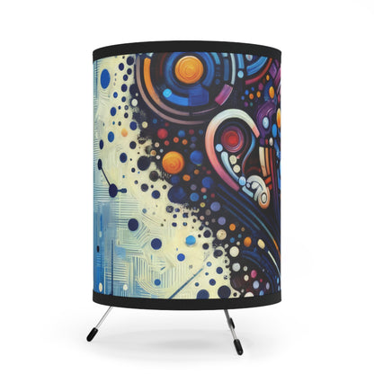 Digital Carving Abstract Tripod Lamp with High-Res Printed Shade, US\CA plug - ATUH.ART