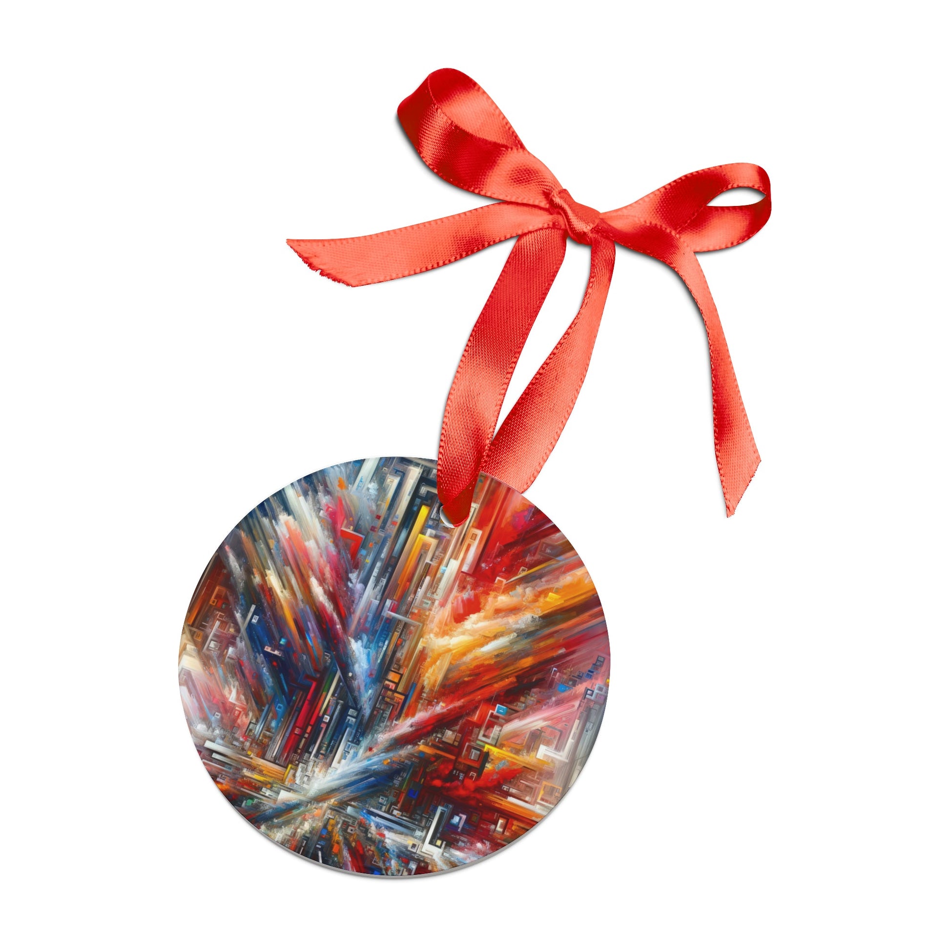 Digital Chaos Symphony Acrylic Ornament with Ribbon - ATUH.ART