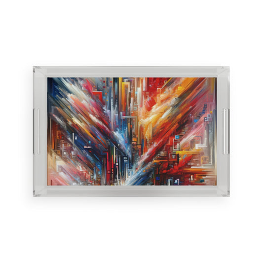 Digital Chaos Symphony Acrylic Serving Tray - ATUH.ART