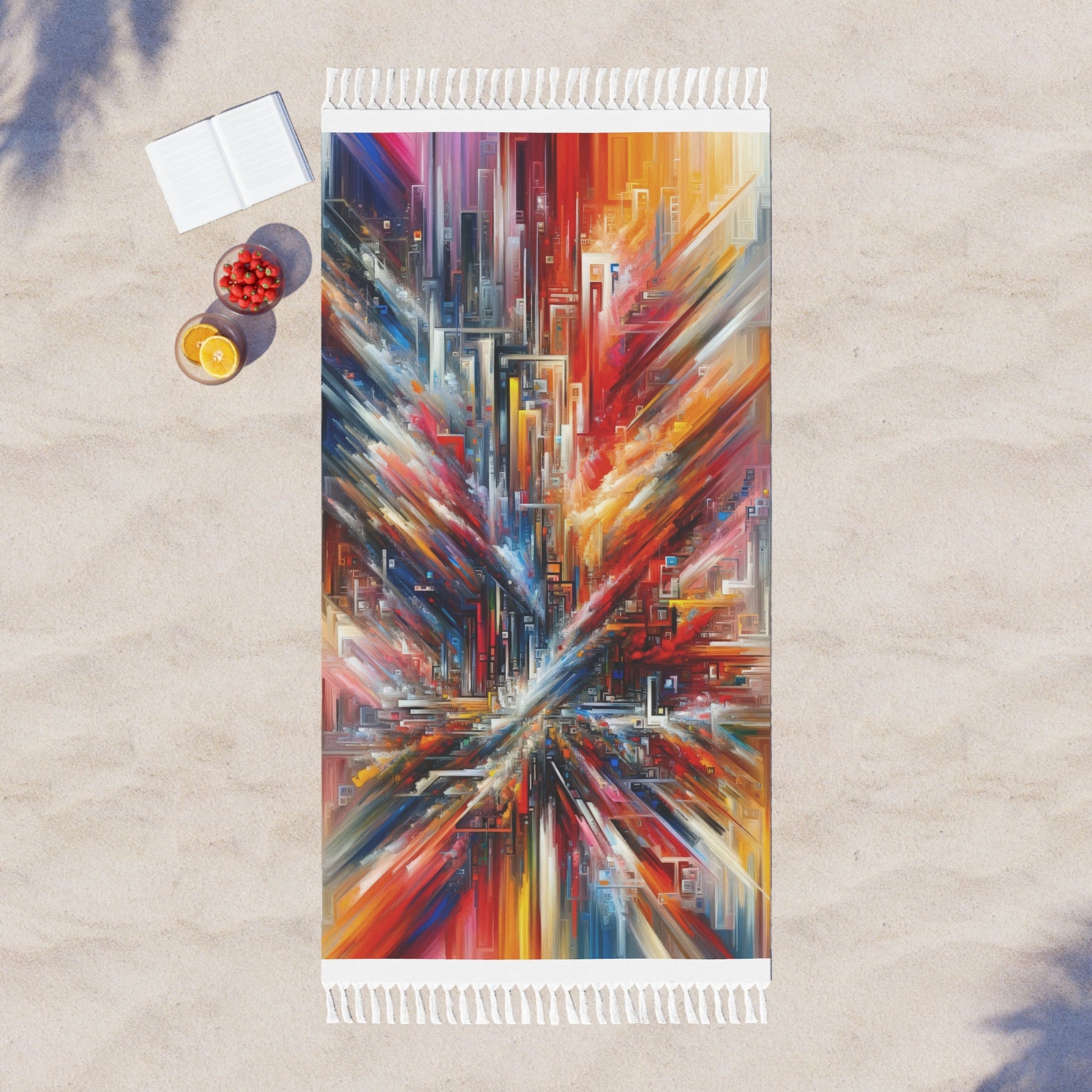 Digital Chaos Symphony Boho Beach Cloth - ATUH.ART