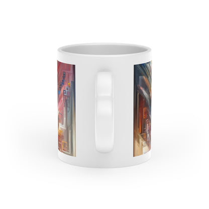 Digital Chaos Symphony Heart-Shaped Mug - ATUH.ART