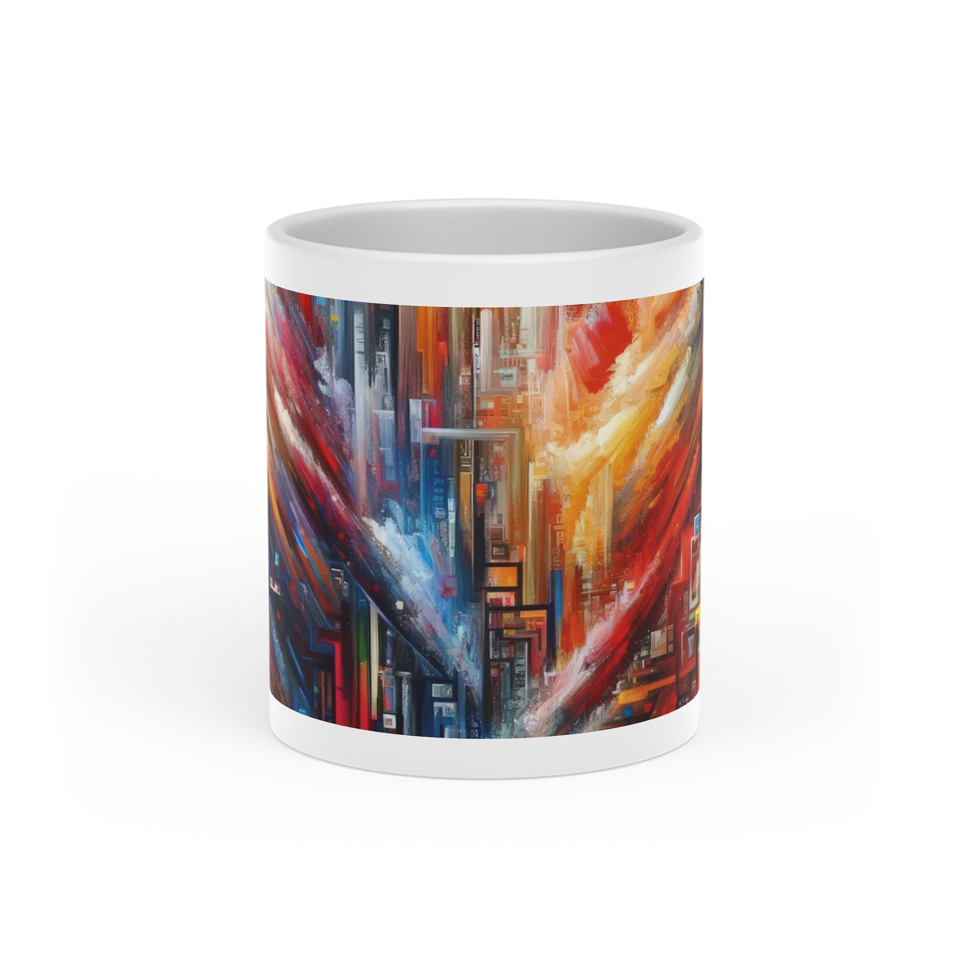 Digital Chaos Symphony Heart-Shaped Mug - ATUH.ART