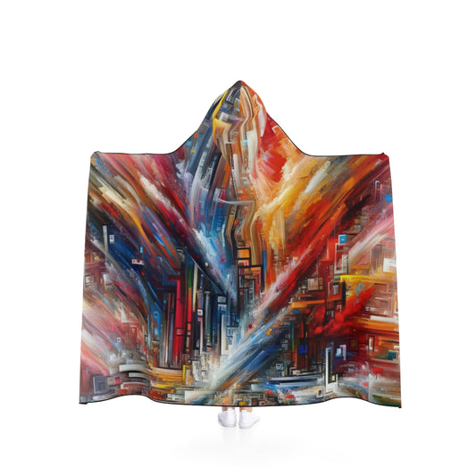 Digital Chaos Symphony Hooded Blanket - ATUH.ART