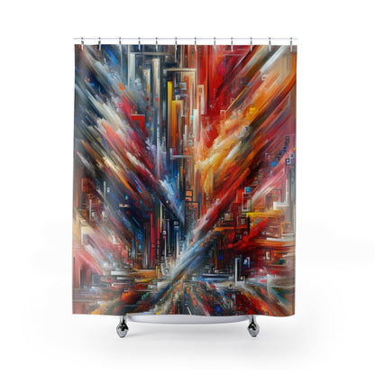 Digital Chaos Symphony Shower Curtains - ATUH.ART