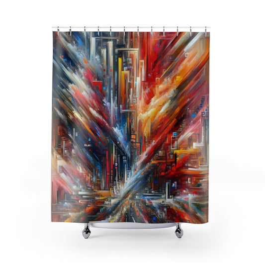 Digital Chaos Symphony Shower Curtains - ATUH.ART