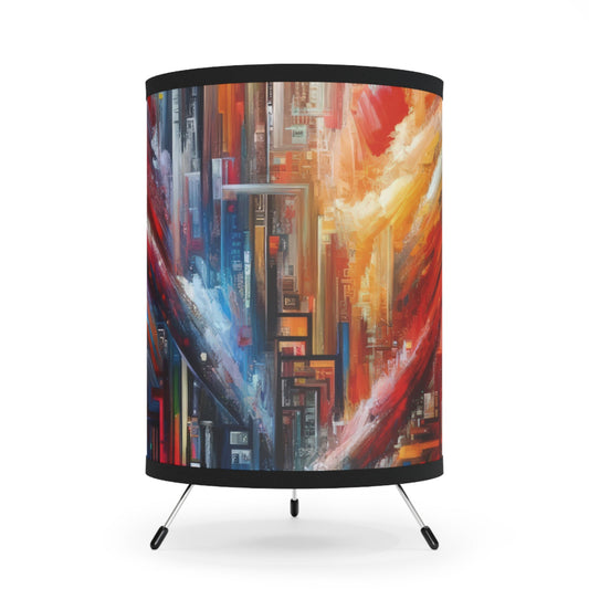 Digital Chaos Symphony Tripod Lamp with High-Res Printed Shade, US\CA plug - ATUH.ART