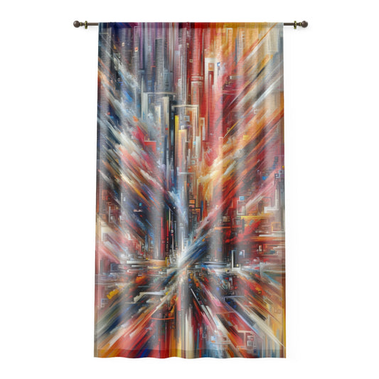 Digital Chaos Symphony Window Curtain - ATUH.ART