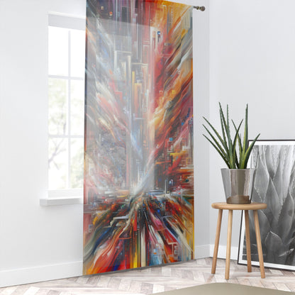 Digital Chaos Symphony Window Curtain - ATUH.ART