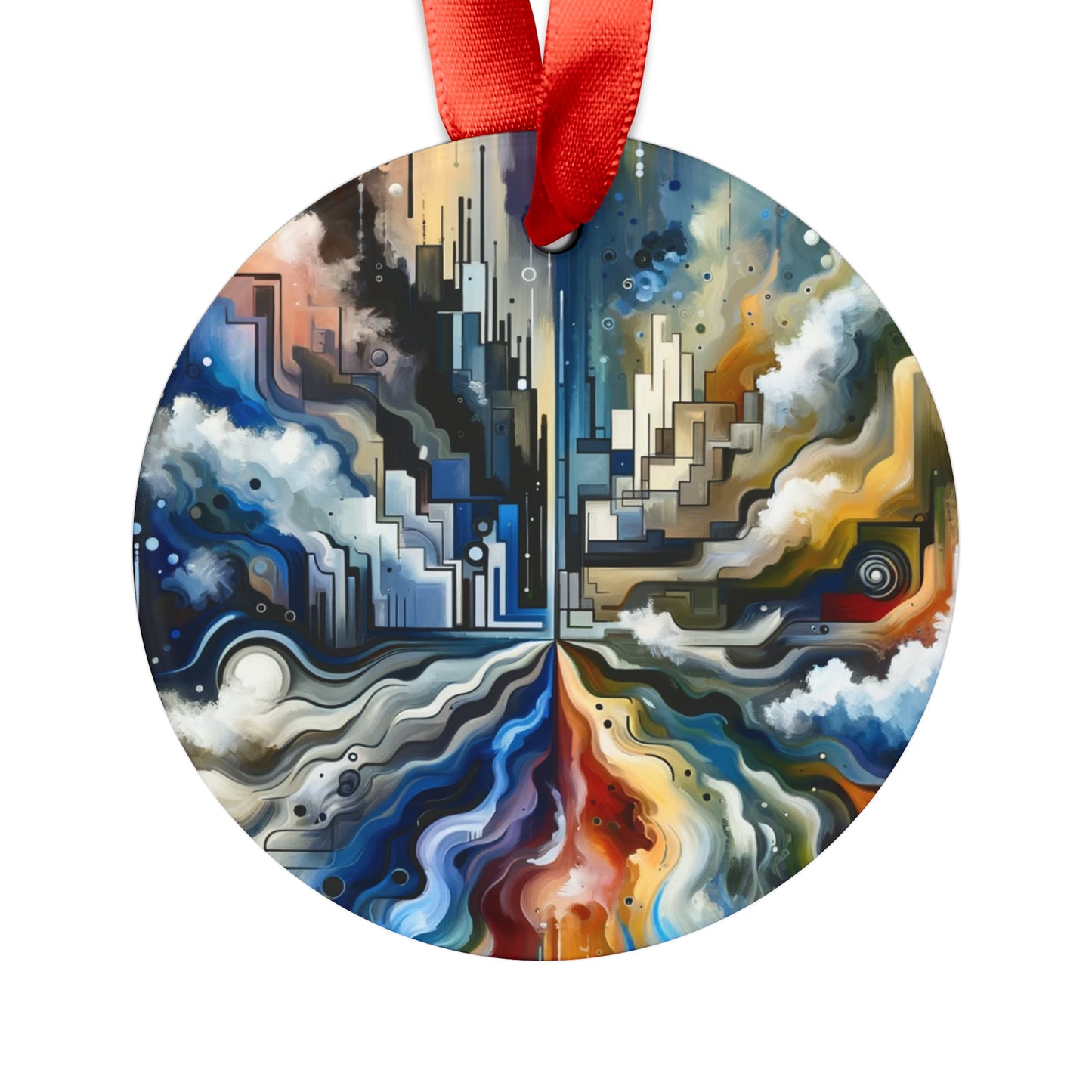 Digital Divide Navigation Acrylic Ornament with Ribbon - ATUH.ART