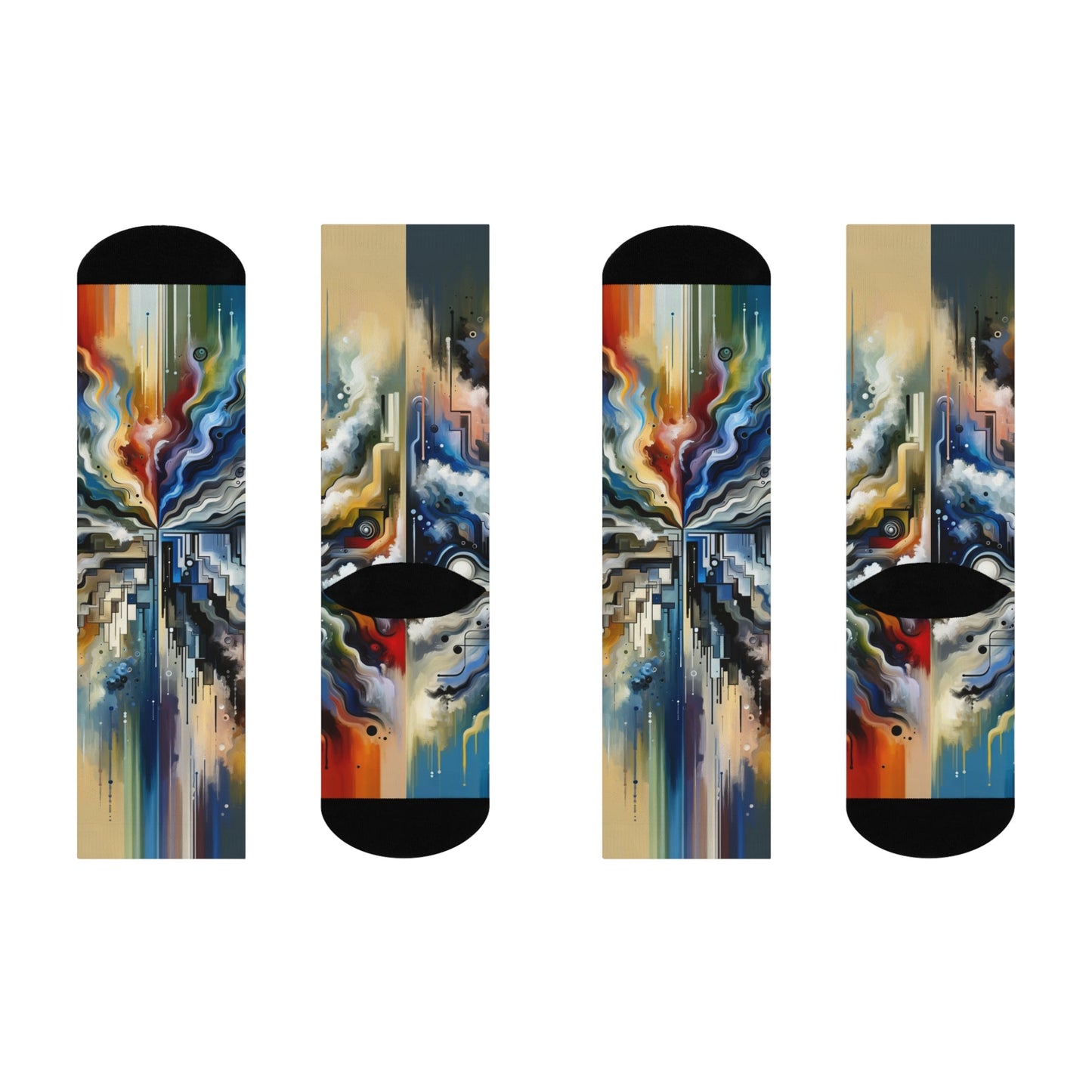 Digital Divide Navigation Cushioned Crew Socks - ATUH.ART