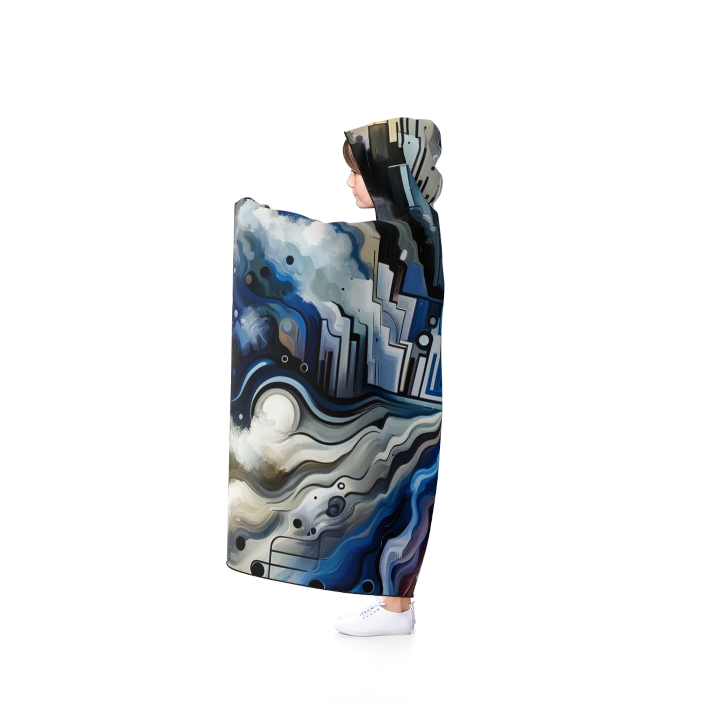 Digital Divide Navigation Hooded Blanket - ATUH.ART