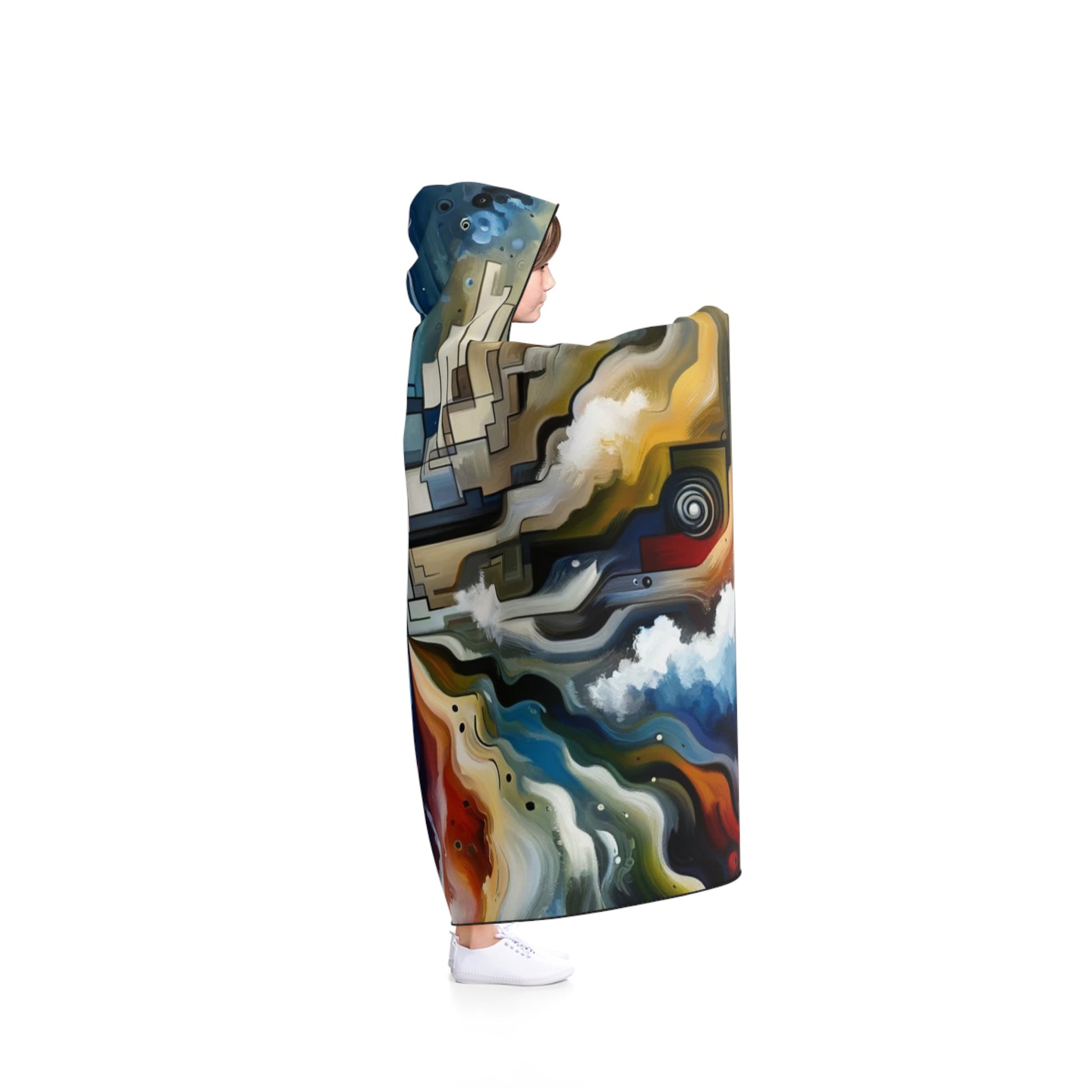 Digital Divide Navigation Hooded Blanket - ATUH.ART