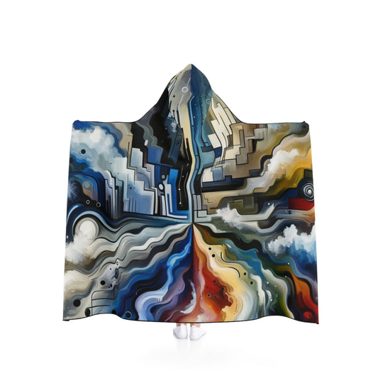 Digital Divide Navigation Hooded Blanket - ATUH.ART