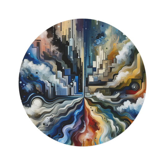 Digital Divide Navigation Round Rug - ATUH.ART