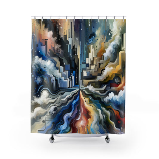 Digital Divide Navigation Shower Curtains - ATUH.ART