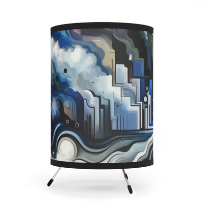 Digital Divide Navigation Tripod Lamp with High-Res Printed Shade, US\CA plug - ATUH.ART