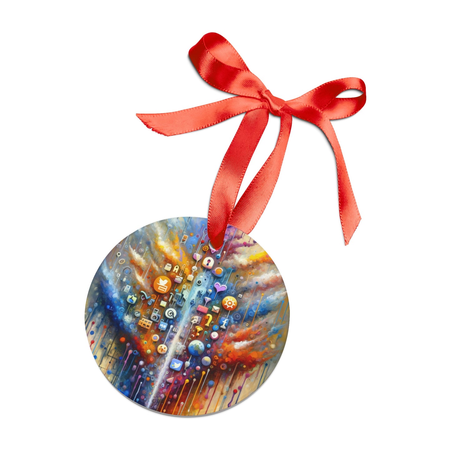 Digital Essence Revelation Acrylic Ornament with Ribbon - ATUH.ART