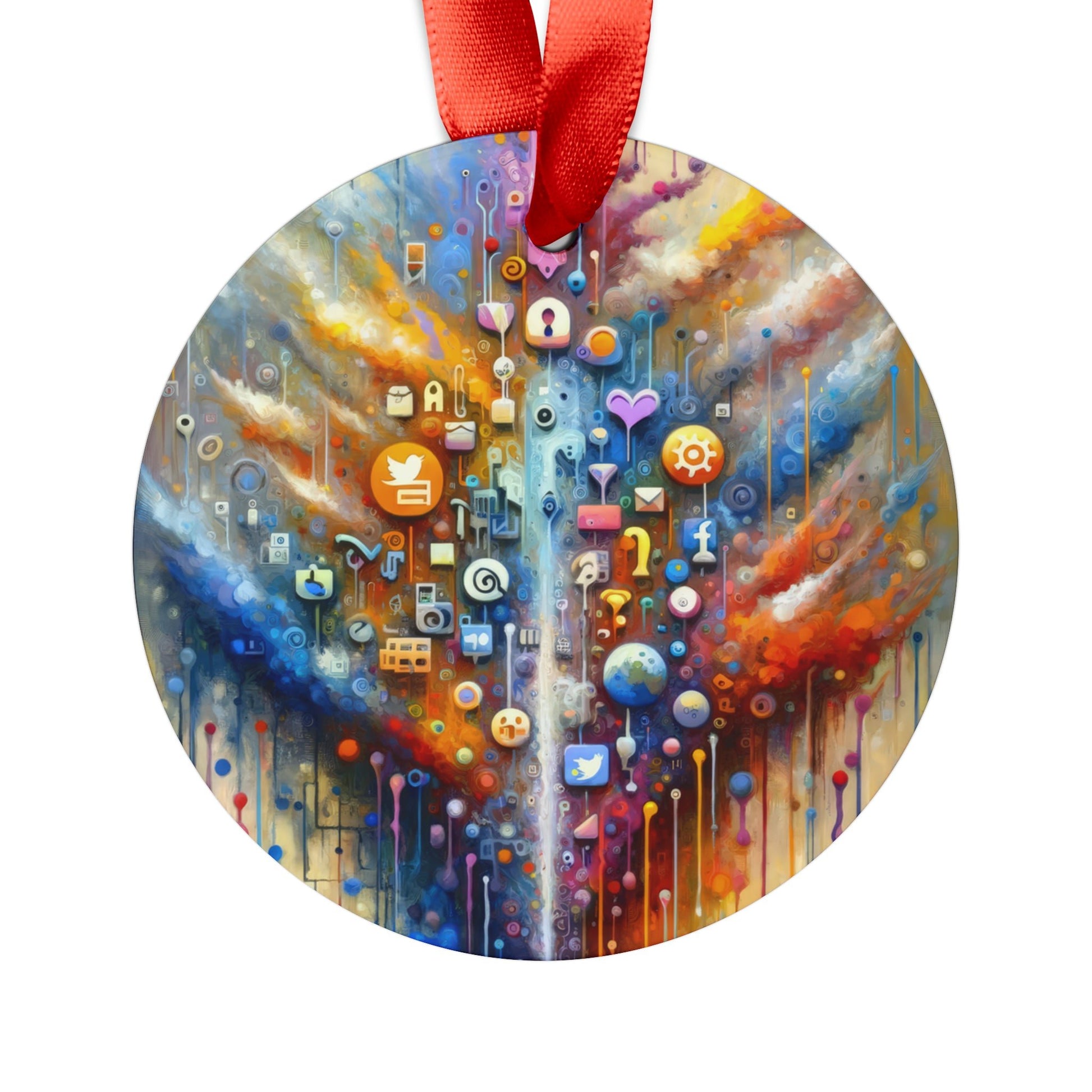 Digital Essence Revelation Acrylic Ornament with Ribbon - ATUH.ART