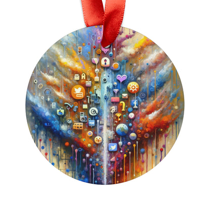 Digital Essence Revelation Acrylic Ornament with Ribbon - ATUH.ART
