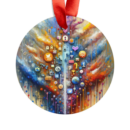 Digital Essence Revelation Acrylic Ornament with Ribbon - ATUH.ART
